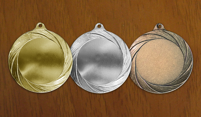 medal 70 mm na wklejk� 50 mm - br�zowy puchary statuetki medale